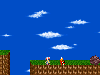 Toad is only one of the many playable characters in SM PC Fun. Screenshot from Super Mario PC Fun