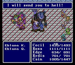 In FF4 kämpft man mit bis zu 5 Charakteren gleichzeitig - Bild: inoffizielle Hardtype Version